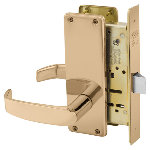 Mortise Lock Bright Bronze Clear Coated