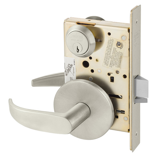 Mortise Lock Satin Nickel Plated Clear Coated