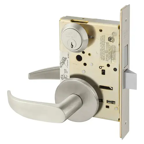 Mortise Lock Satin Nickel Plated Clear Coated