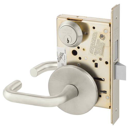 Mortise Lock Satin Nickel Plated Clear Coated