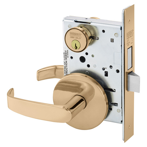 Mortise Lock Bright Bronze Clear Coated