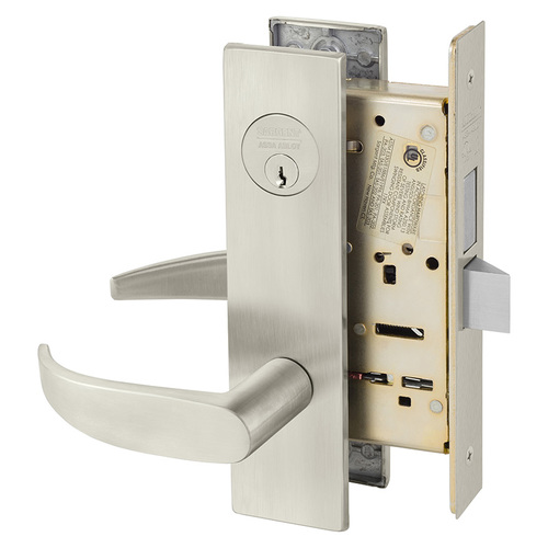 Mortise Lock Satin Nickel Plated Clear Coated