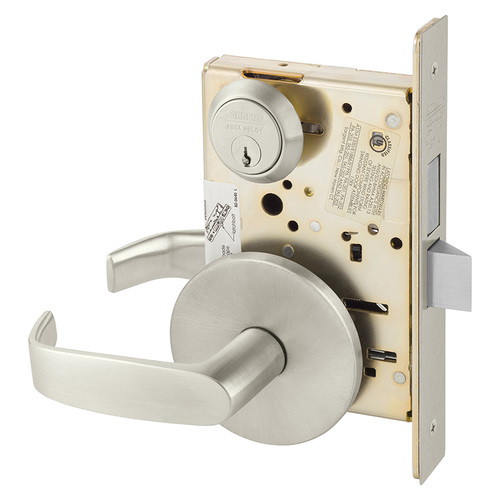 Mortise Lock Satin Nickel Plated Clear Coated