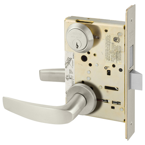 Mortise Lock Satin Nickel Plated Clear Coated