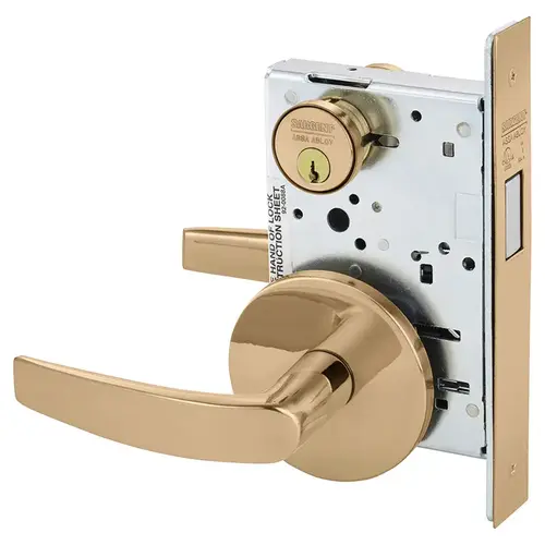 Mortise Lock Bright Bronze Clear Coated