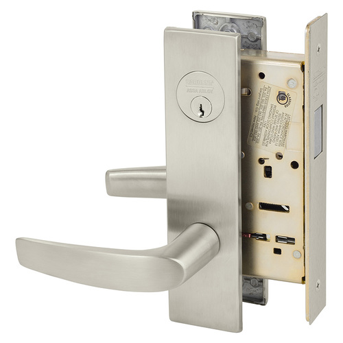 Mortise Lock Satin Nickel Plated Clear Coated