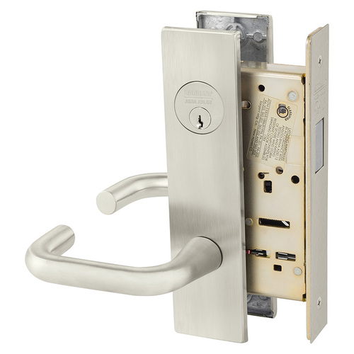 Mortise Lock Satin Nickel Plated Clear Coated