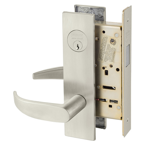 Mortise Lock Satin Nickel Plated Clear Coated