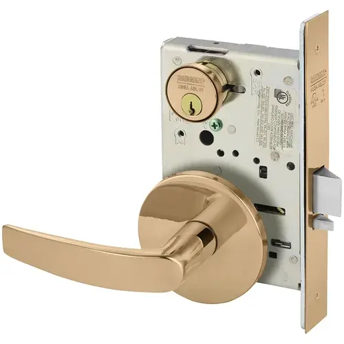 Mortise Lock Bright Bronze Clear Coated