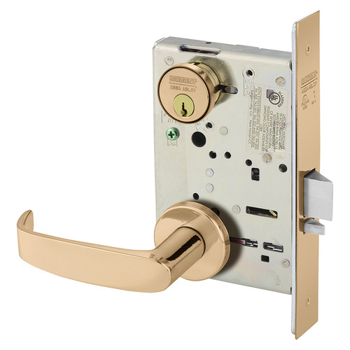 Mortise Lock Bright Bronze Clear Coated