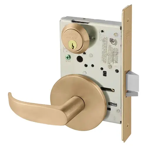 Mortise Lock Satin Bronze Clear Coated