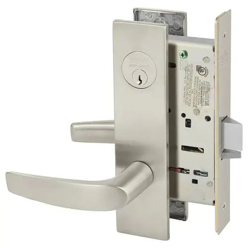 Mortise Lock Satin Nickel Plated Clear Coated