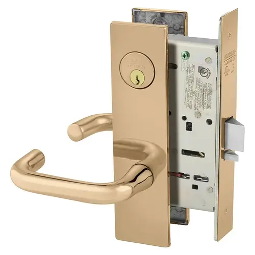 Mortise Lock Bright Bronze Clear Coated