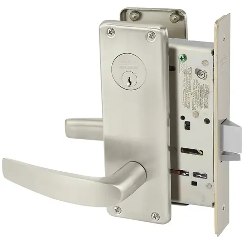 Mortise Lock Satin Nickel Plated Clear Coated