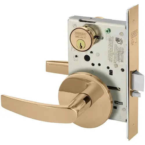 Mortise Lock Bright Bronze Clear Coated