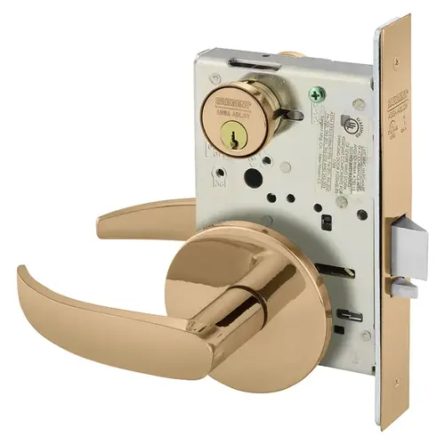 Mortise Lock Bright Bronze Clear Coated