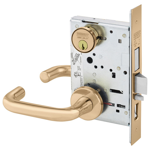 Mortise Lock Bright Bronze Clear Coated