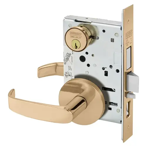 Mortise Lock Bright Bronze Clear Coated