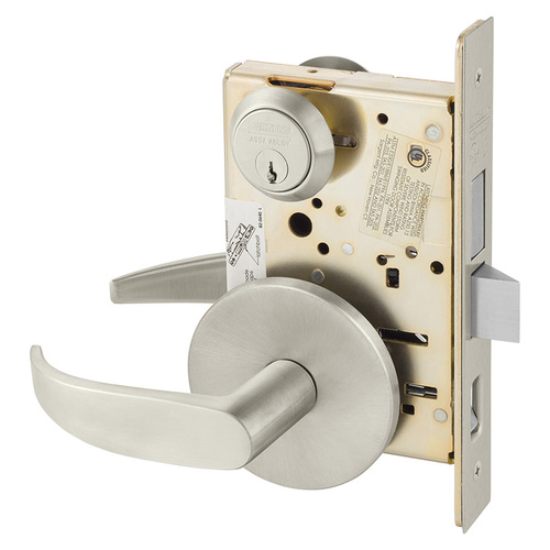 Mortise Lock Satin Nickel Plated Clear Coated