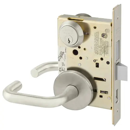 Mortise Lock Satin Nickel Plated Clear Coated