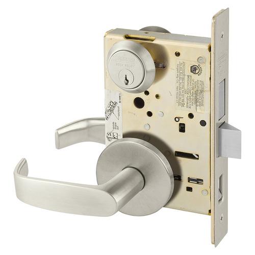 Mortise Lock Satin Nickel Plated Clear Coated