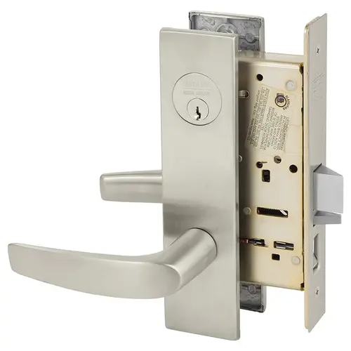 Mortise Lock Satin Nickel Plated Clear Coated