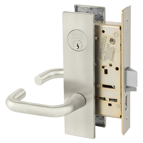 Mortise Lock Satin Nickel Plated Clear Coated