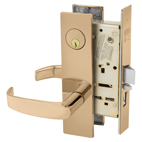 Mortise Lock Bright Bronze Clear Coated