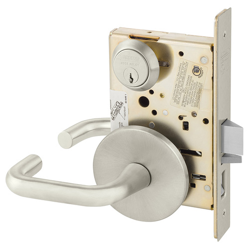 Mortise Lock Satin Nickel Plated Clear Coated