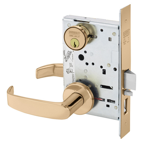 Mortise Lock Bright Bronze Clear Coated