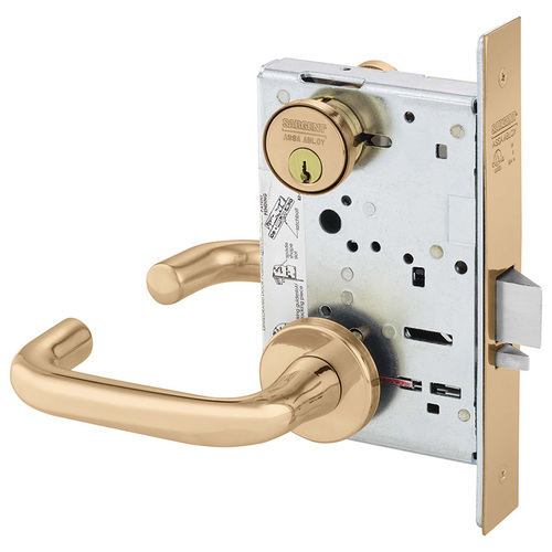 Mortise Lock Bright Bronze Clear Coated