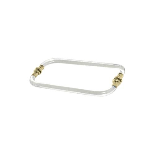 12" Acrylic Smooth Back-to-Back Towel Bar With Brass Rings