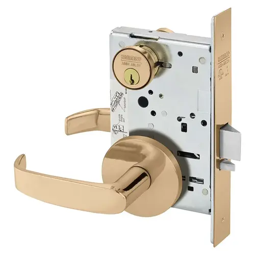 Mortise Lock Bright Bronze Clear Coated