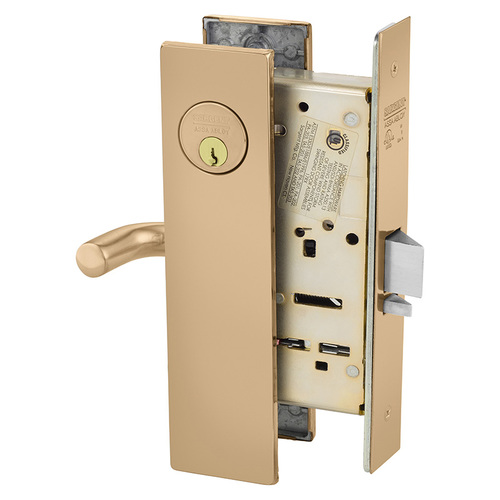 Mortise Lock Bright Bronze Clear Coated