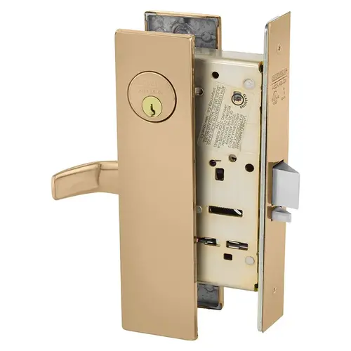 Mortise Lock Bright Bronze Clear Coated