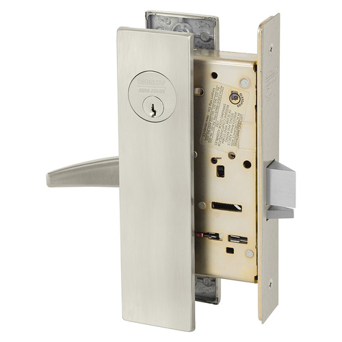 Mortise Lock Satin Nickel Plated Clear Coated