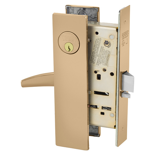 Mortise Lock Bright Bronze Clear Coated