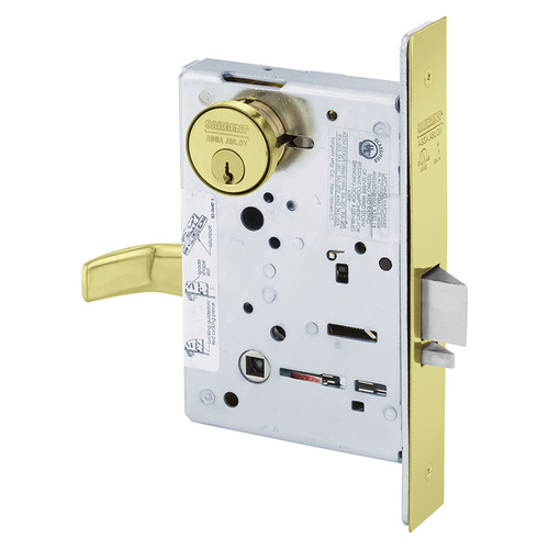 Mortise Lock Bright Brass