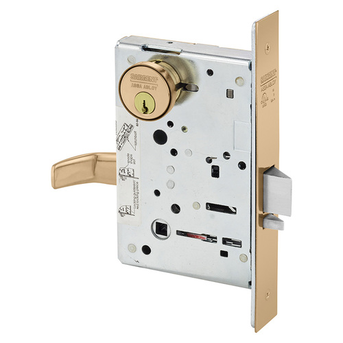 Mortise Lock Bright Bronze Clear Coated