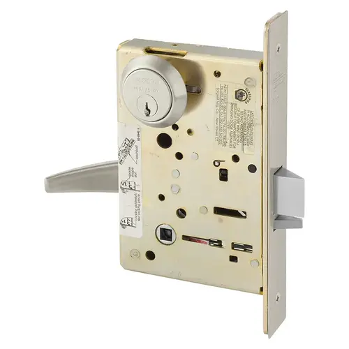 Mortise Lock Satin Nickel Plated Clear Coated