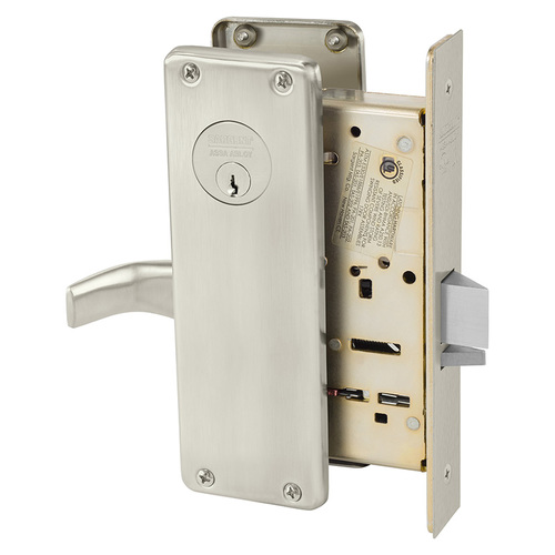 Mortise Lock Satin Nickel Plated Clear Coated