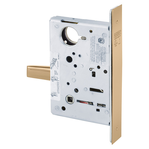 Mortise Lock Bright Bronze Clear Coated