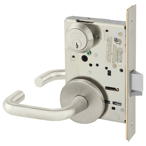 Mortise Lock Satin Nickel Plated Clear Coated