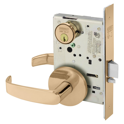 Mortise Lock Bright Bronze Clear Coated