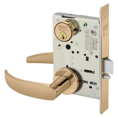 Mortise Lock Bright Bronze Clear Coated