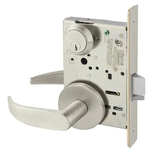 Mortise Lock Satin Nickel Plated Clear Coated