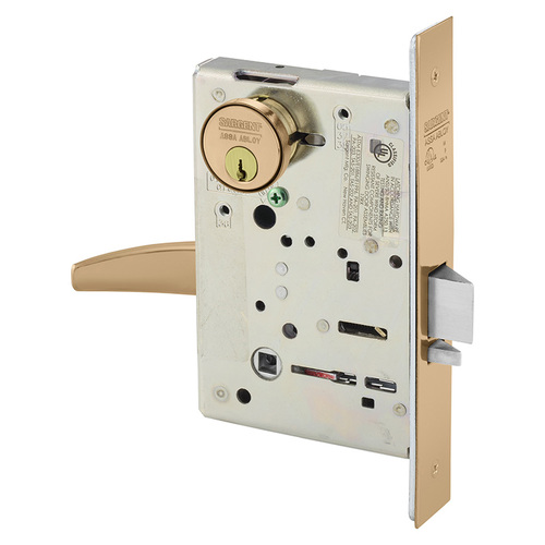 Mortise Lock Bright Bronze Clear Coated