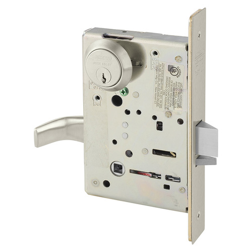 Mortise Lock Satin Nickel Plated Clear Coated