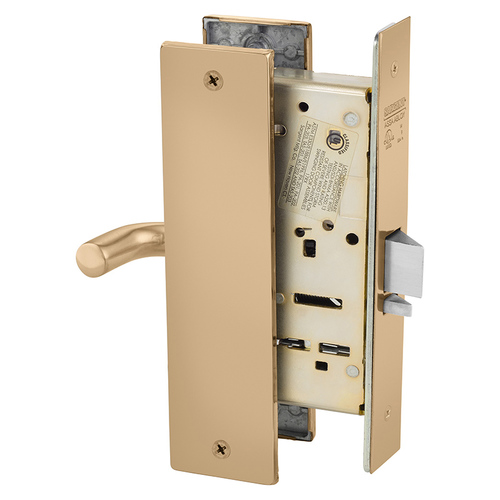 Mortise Lock Bright Bronze Clear Coated