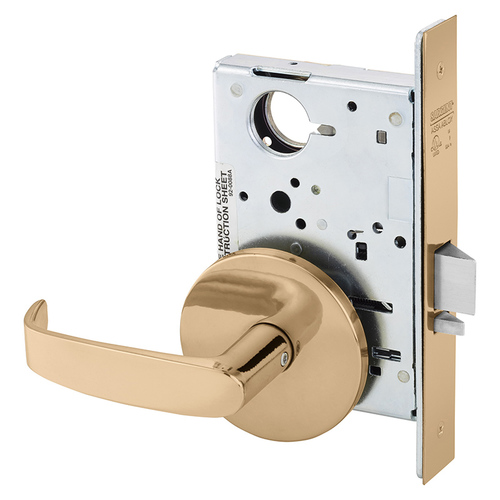 Mortise Lock Bright Bronze Clear Coated